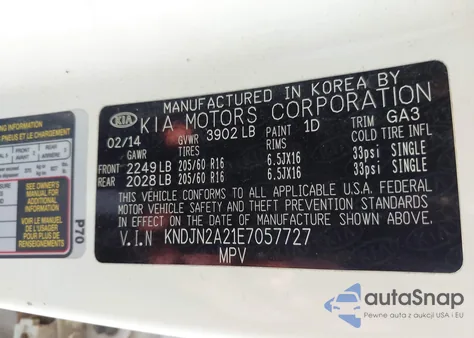 2014 Kia Soul from USA, damaged, VIN KNDJN2A21E7057727